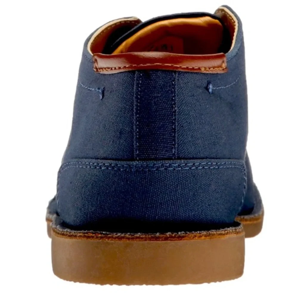 Kenneth Cole Reaction Boys Chukka Dark Navy Blue Real Suede Boots Youth 4 NWT